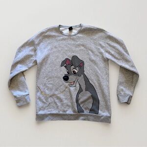 Disney Sweatshirt Our Universe Couples Lady And The Tramp Spaghetti Gray Mens